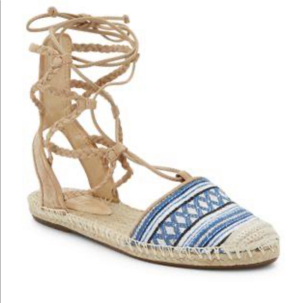 Schutz Kobi Lace-Up Espadrille Flats